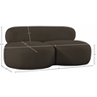 Meridian Furniture Venti Brown Boucle Fabric Loveseat