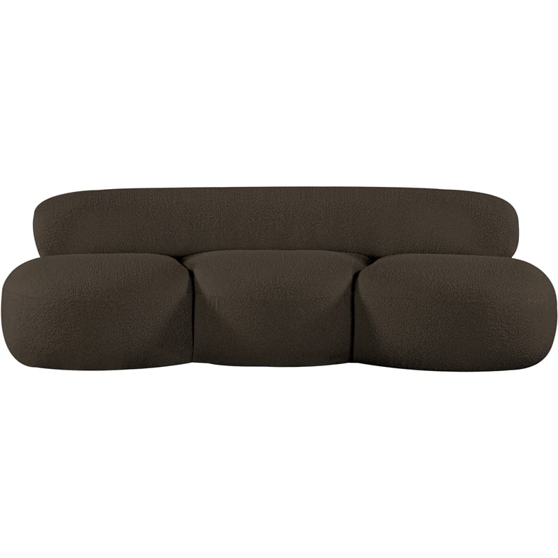 Meridian Furniture Venti Brown Boucle Fabric Loveseat