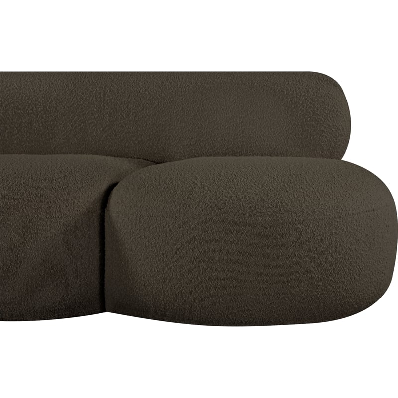 Meridian Furniture Venti Brown Boucle Fabric Loveseat