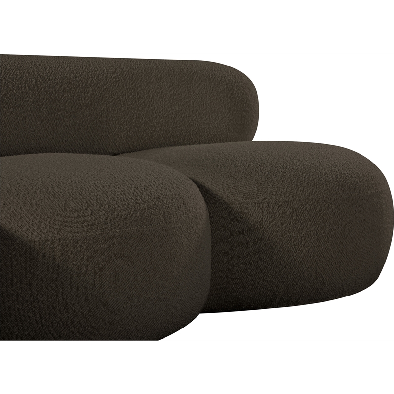 Meridian Furniture Venti Brown Boucle Fabric Loveseat