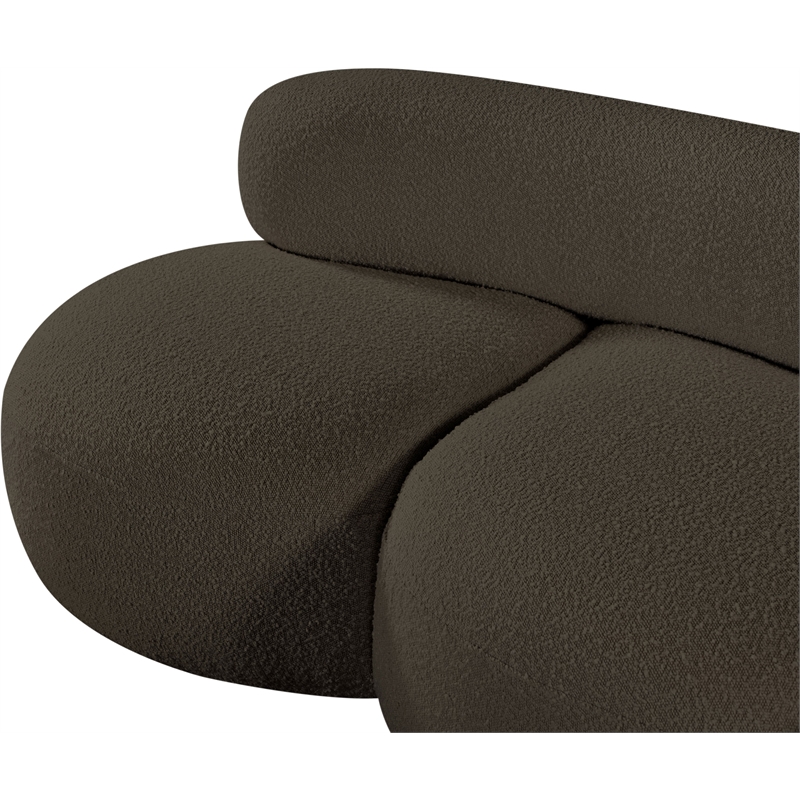 Meridian Furniture Venti Brown Boucle Fabric Loveseat