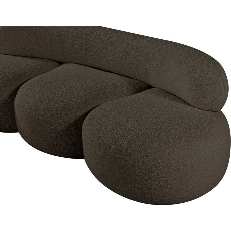 Meridian Furniture Venti Brown Boucle Fabric Sofa