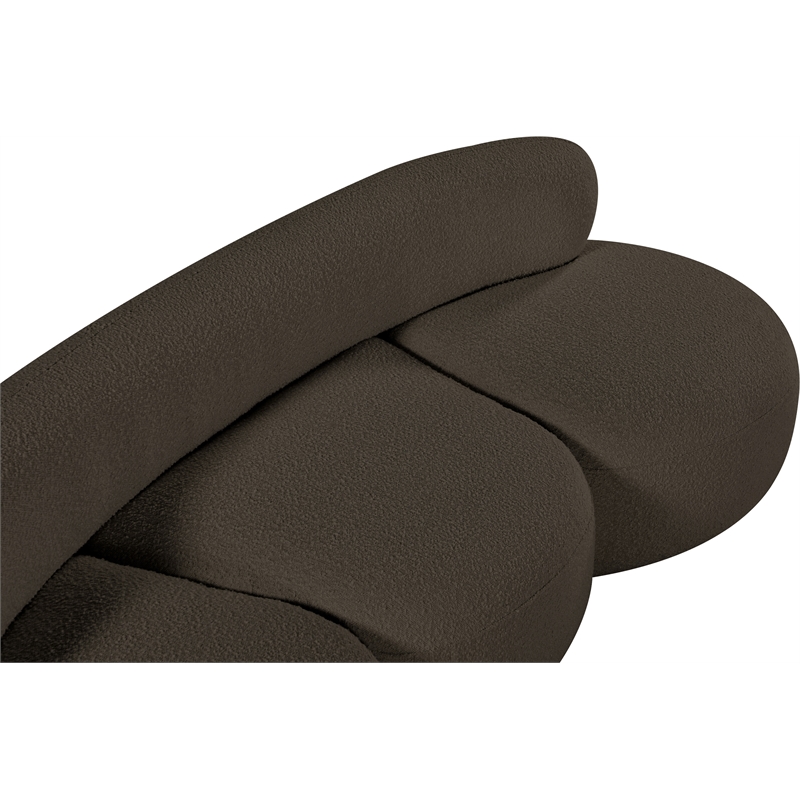 Meridian Furniture Venti Brown Boucle Fabric Sofa