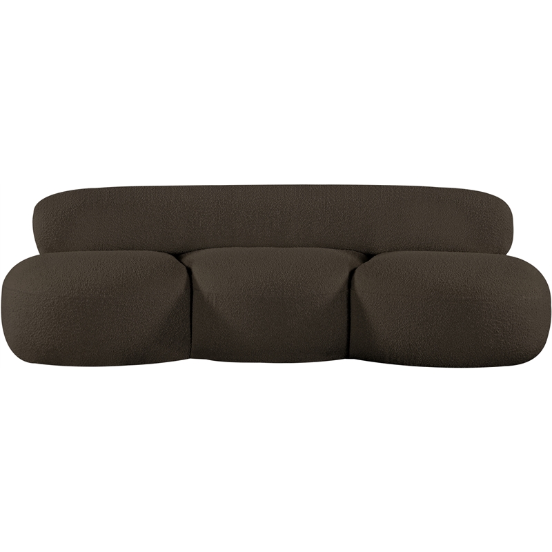 Meridian Furniture Venti Brown Boucle Fabric Sofa