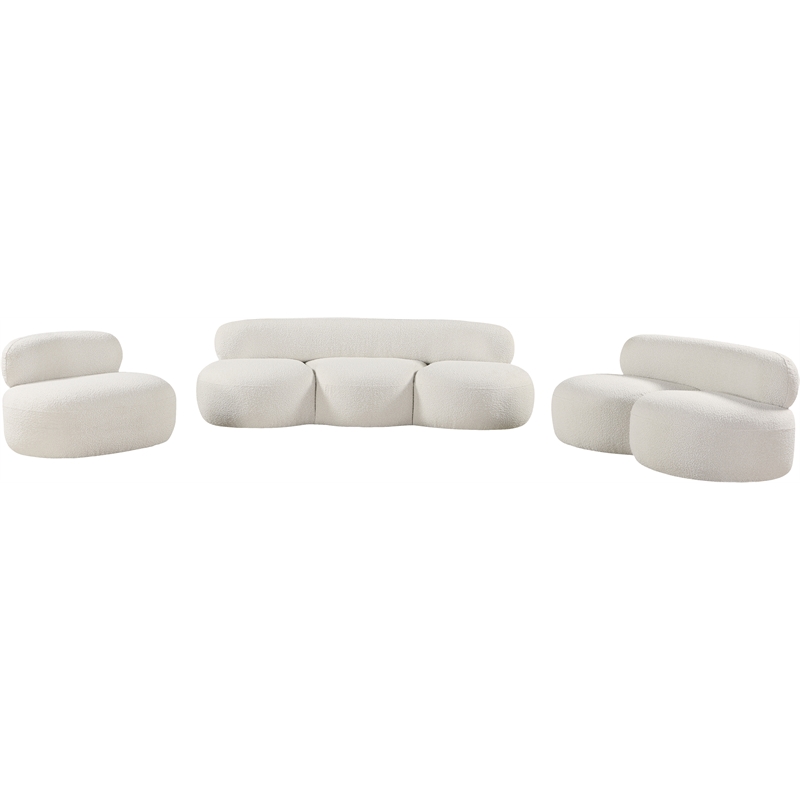 Meridian Furniture Venti Cream Boucle Fabric Chair