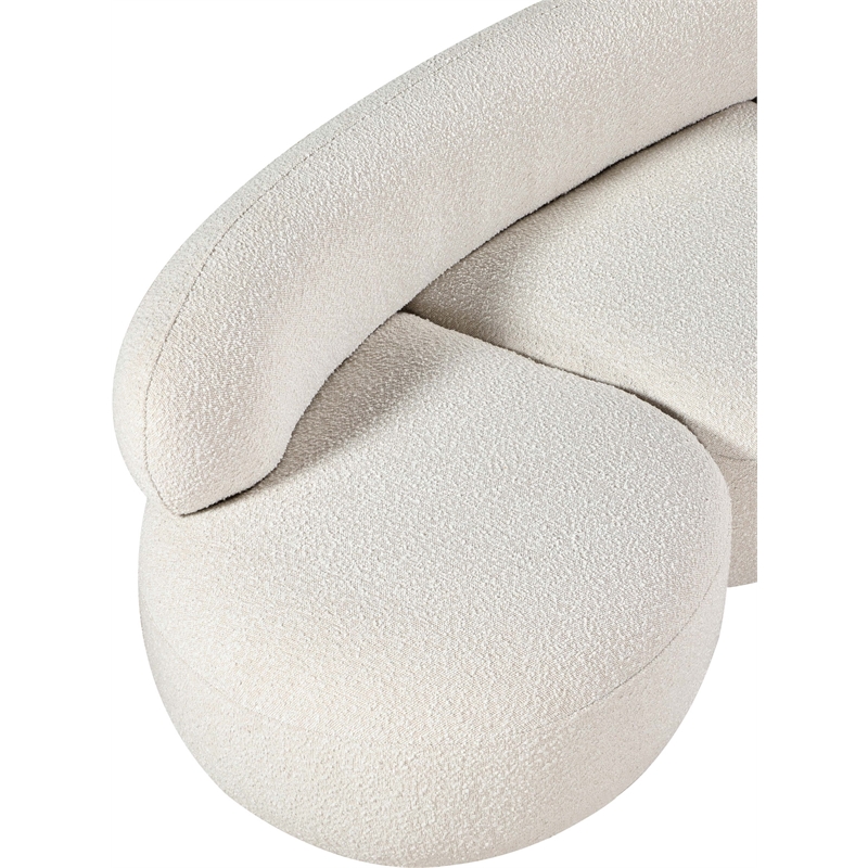 Meridian Furniture Venti Cream Boucle Fabric Loveseat