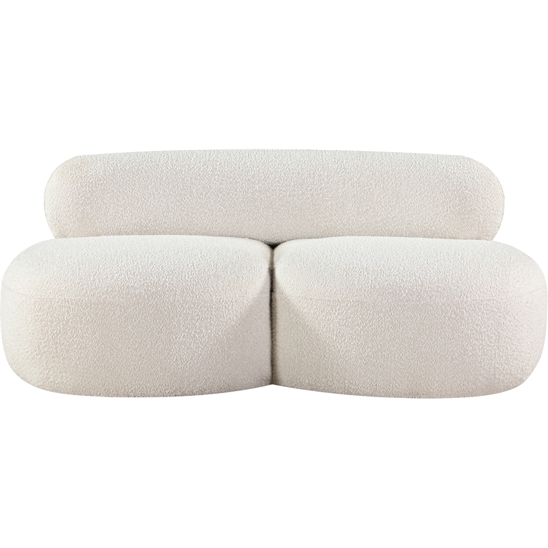 Meridian Furniture Venti Cream Boucle Fabric Loveseat