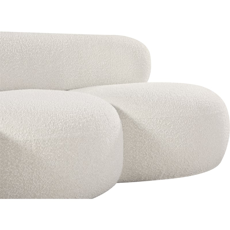 Meridian Furniture Venti Cream Boucle Fabric Loveseat