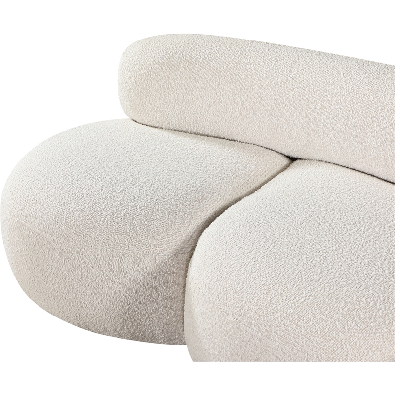 Meridian Furniture Venti Cream Boucle Fabric Loveseat