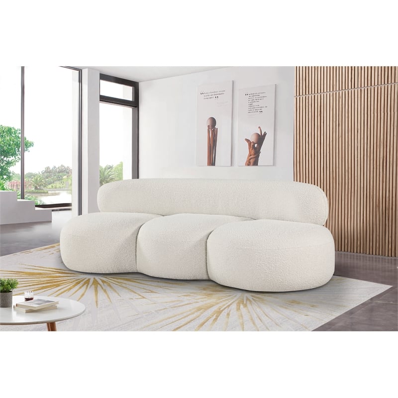 Meridian Furniture Venti Cream Boucle Fabric Sofa