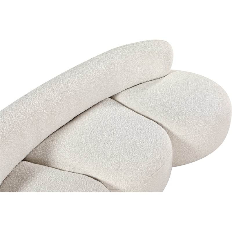 Meridian Furniture Venti Cream Boucle Fabric Sofa