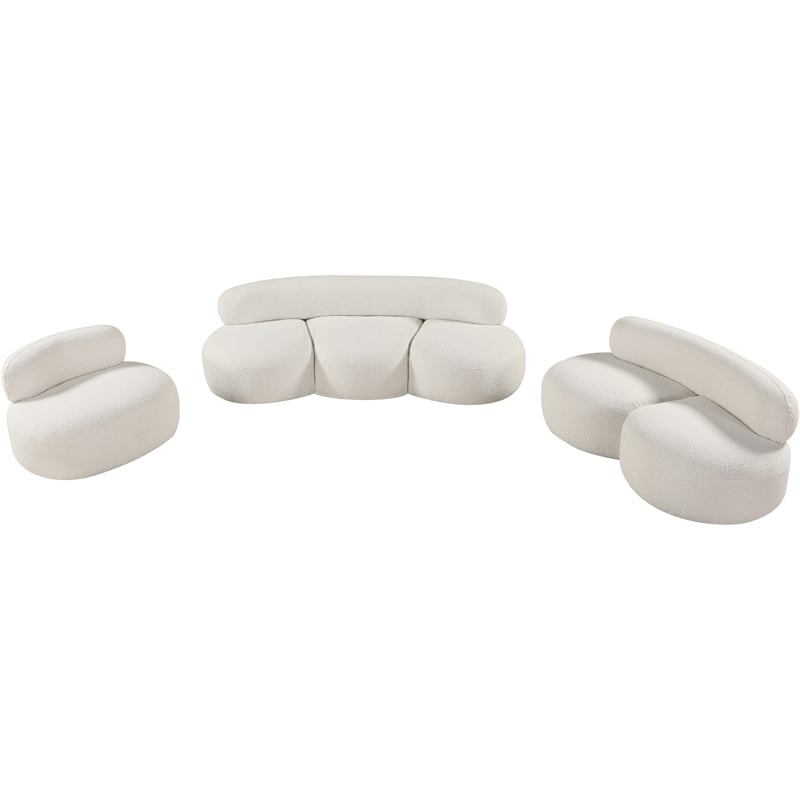 Meridian Furniture Venti Cream Boucle Fabric Sofa