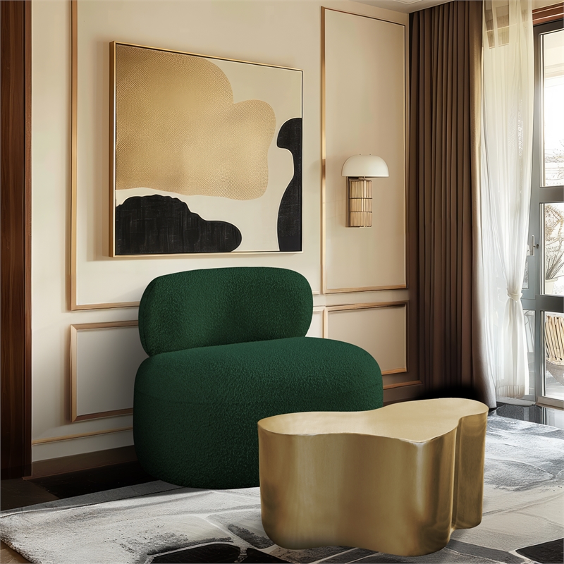 Meridian Furniture Venti Green Boucle Fabric Chair