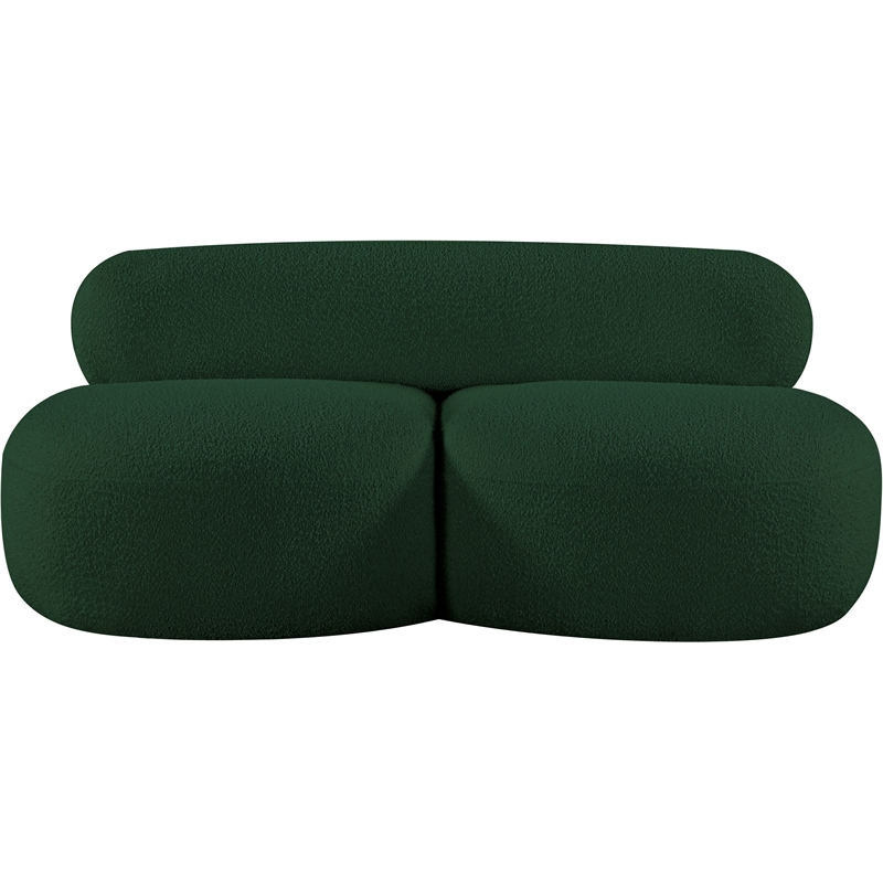 Meridian Furniture Venti Green Boucle Fabric Loveseat