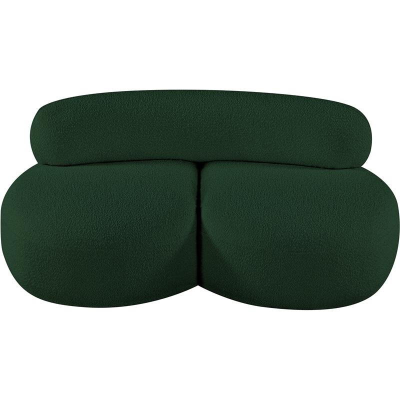 Meridian Furniture Venti Green Boucle Fabric Loveseat