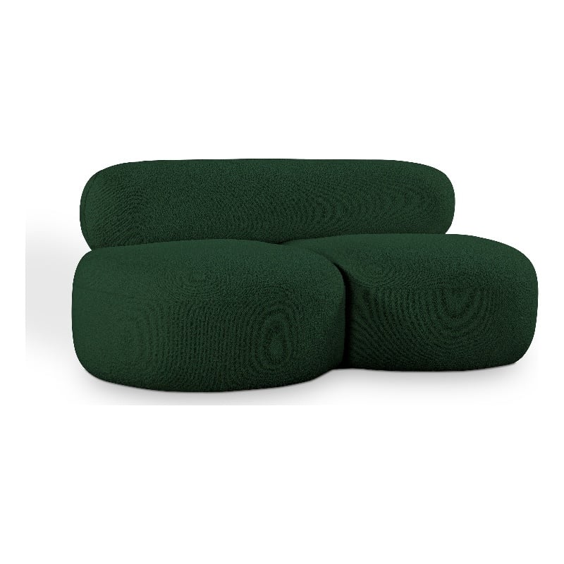 Meridian Furniture Venti Green Boucle Fabric Loveseat