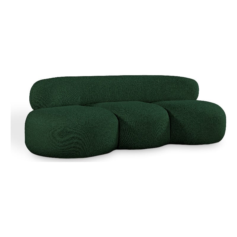 Meridian Furniture Venti Green Boucle Fabric Sofa