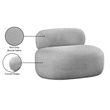 Meridian Furniture Venti Grey Boucle Fabric Chair