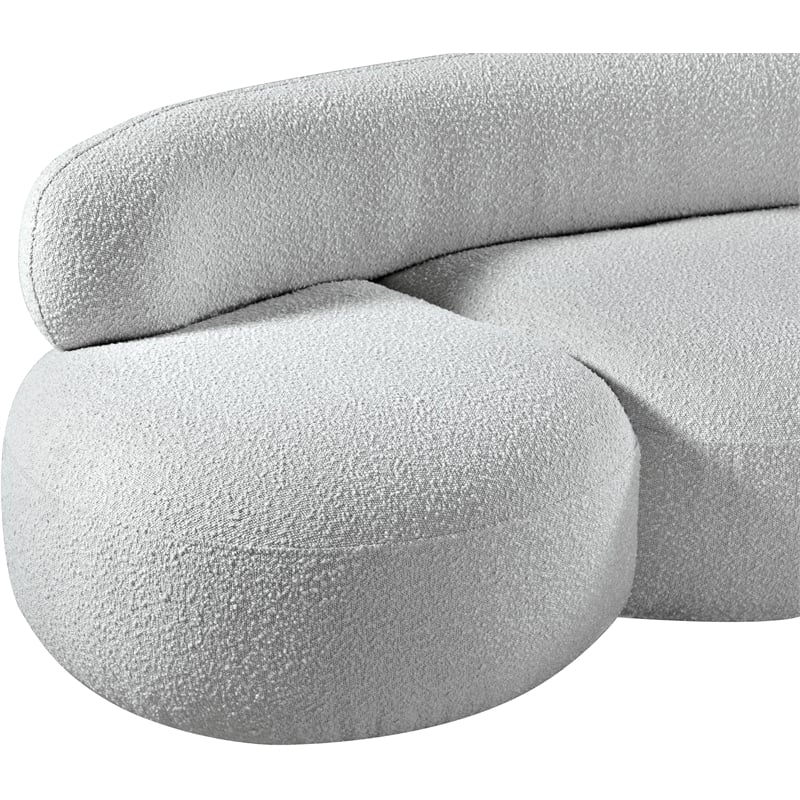 Meridian Furniture Venti Grey Boucle Fabric Loveseat