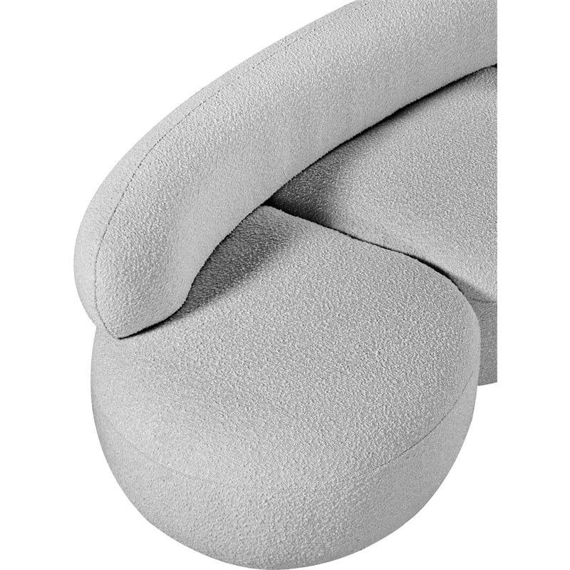 Meridian Furniture Venti Grey Boucle Fabric Loveseat