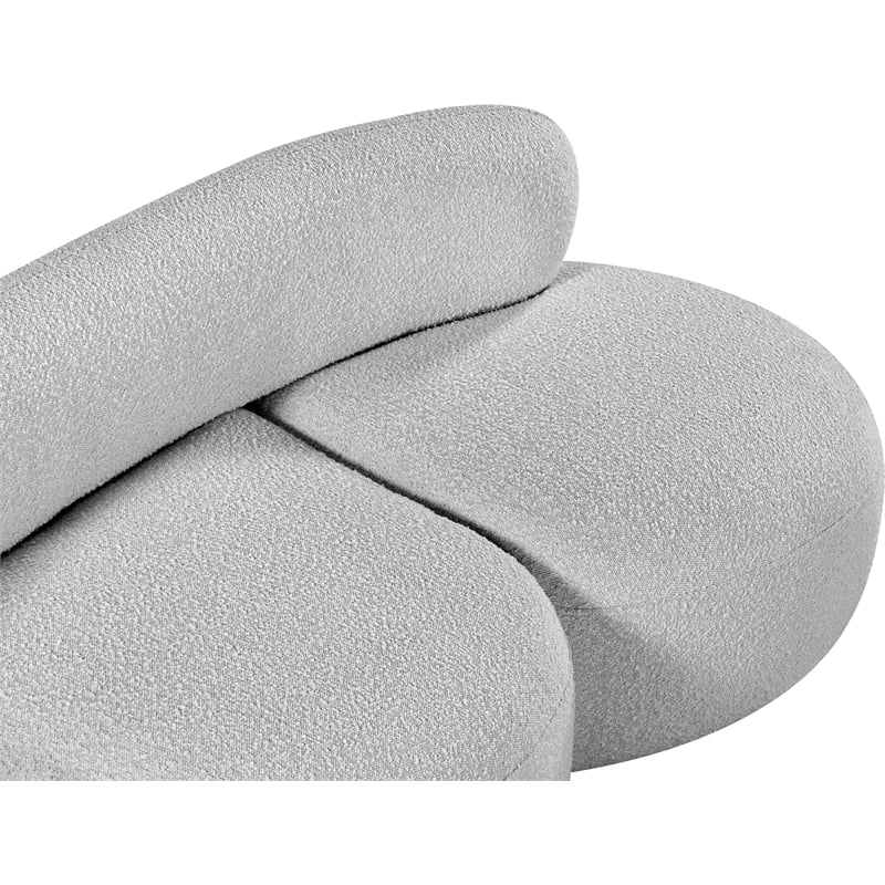 Meridian Furniture Venti Grey Boucle Fabric Loveseat