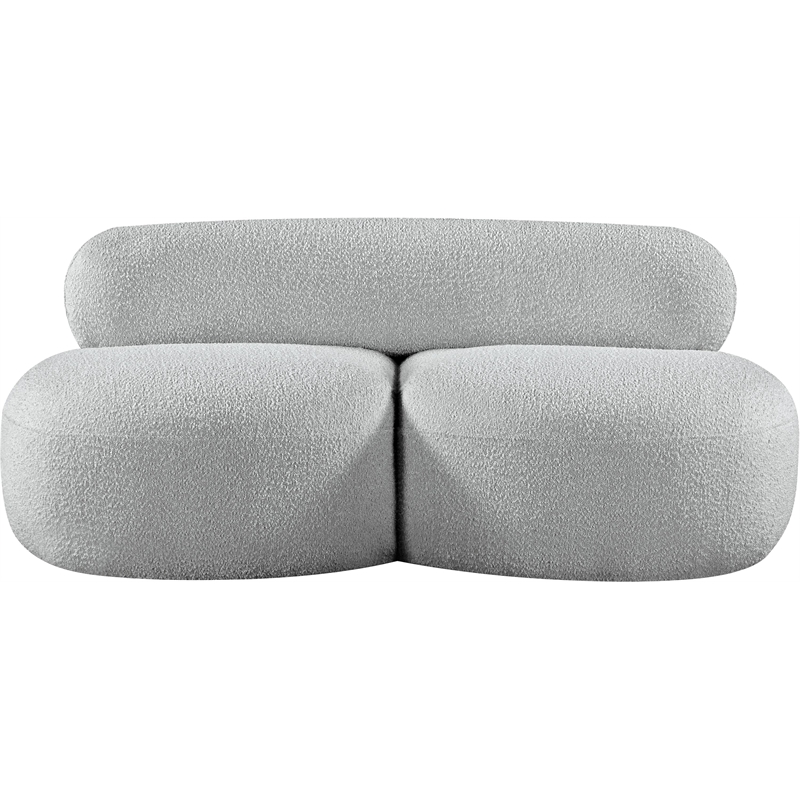 Meridian Furniture Venti Grey Boucle Fabric Loveseat