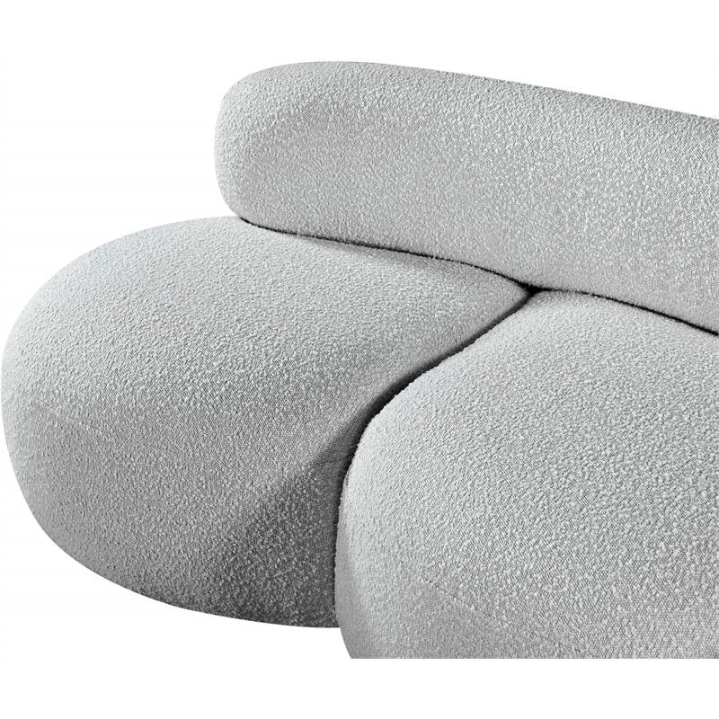 Meridian Furniture Venti Grey Boucle Fabric Loveseat