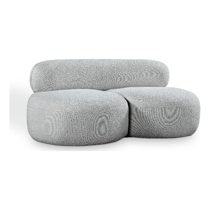 Meridian Furniture Venti Grey Boucle Fabric Loveseat