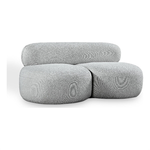 Meridian Furniture Venti Grey Boucle Fabric Loveseat