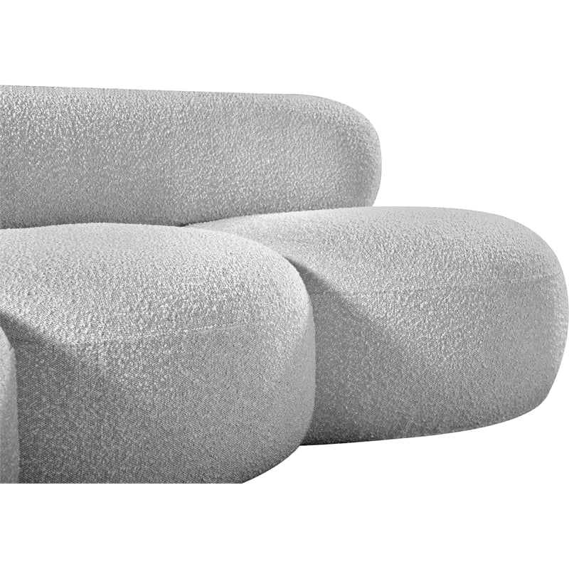 Meridian Furniture Venti Grey Boucle Fabric Sofa