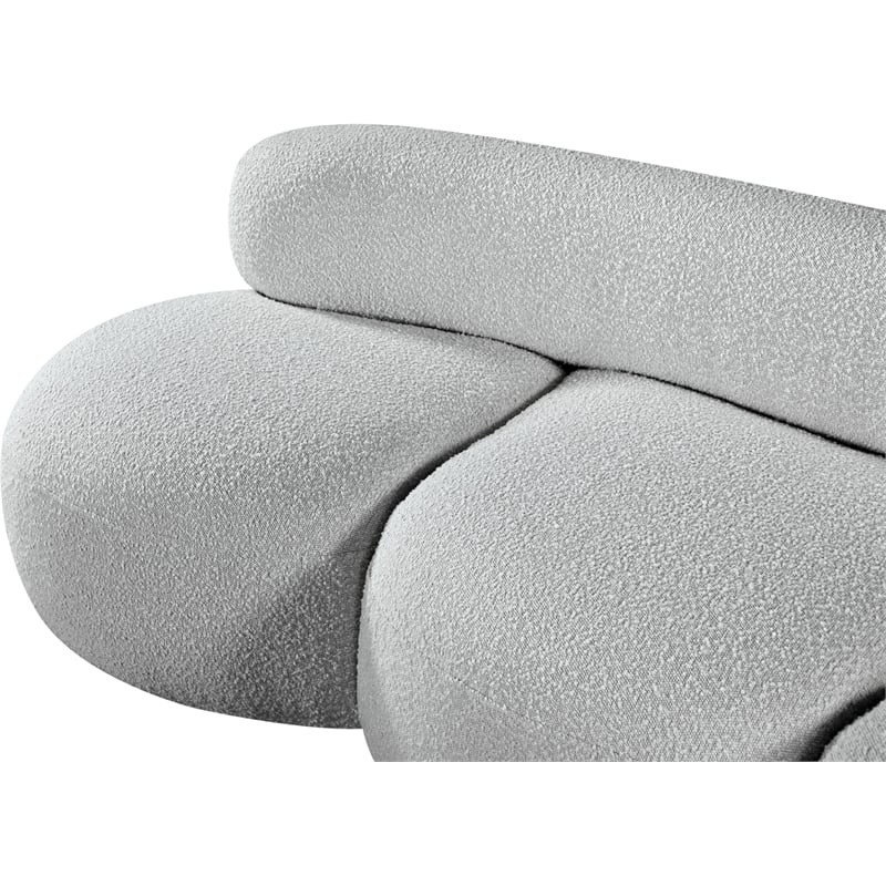 Meridian Furniture Venti Grey Boucle Fabric Sofa