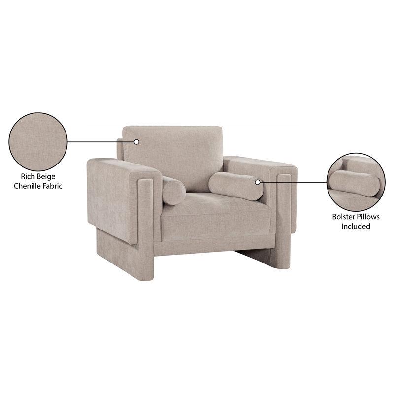 Meridian Furniture Madeline Beige Chenille Fabric Chair