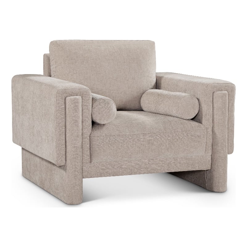 Meridian Furniture Madeline Beige Chenille Fabric Chair