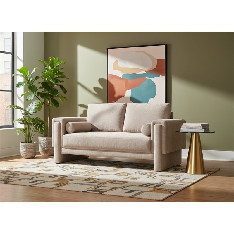 Meridian Furniture Madeline Beige Chenille Fabric Loveseat