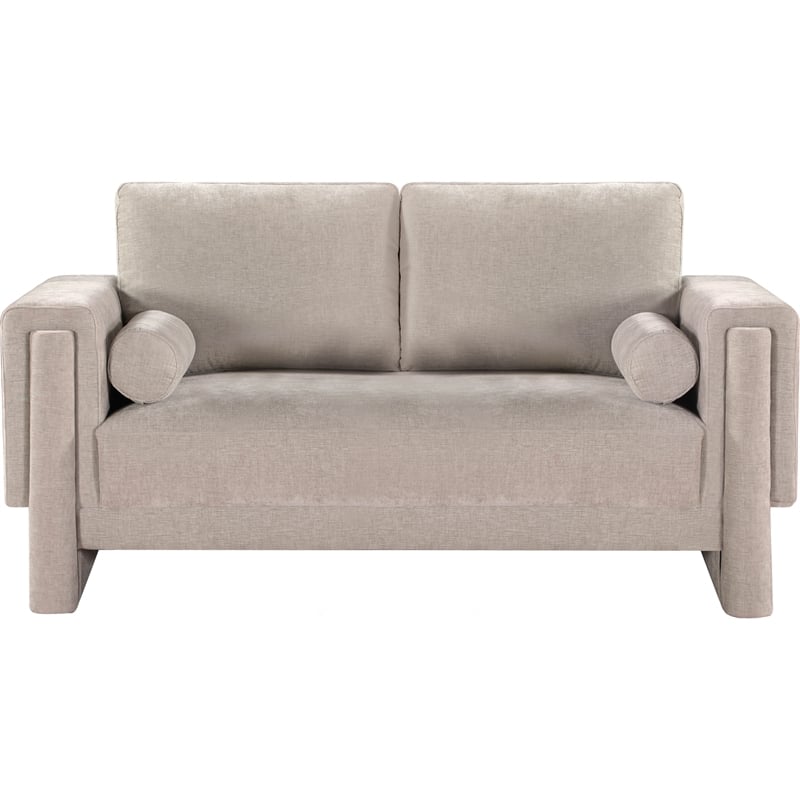 Meridian Furniture Madeline Beige Chenille Fabric Loveseat