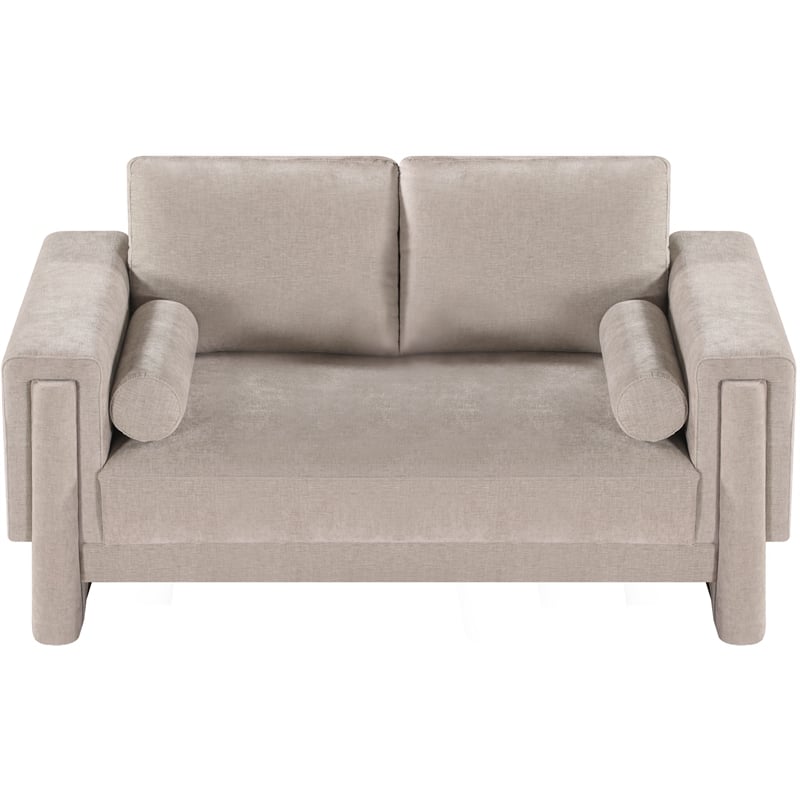 Meridian Furniture Madeline Beige Chenille Fabric Loveseat