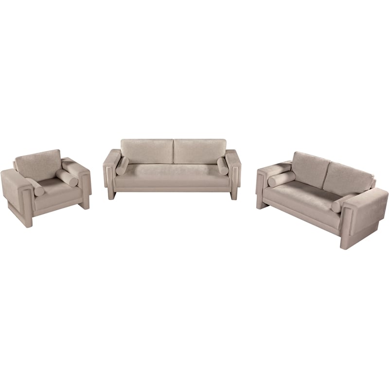 Meridian Furniture Madeline Beige Chenille Fabric Sofa