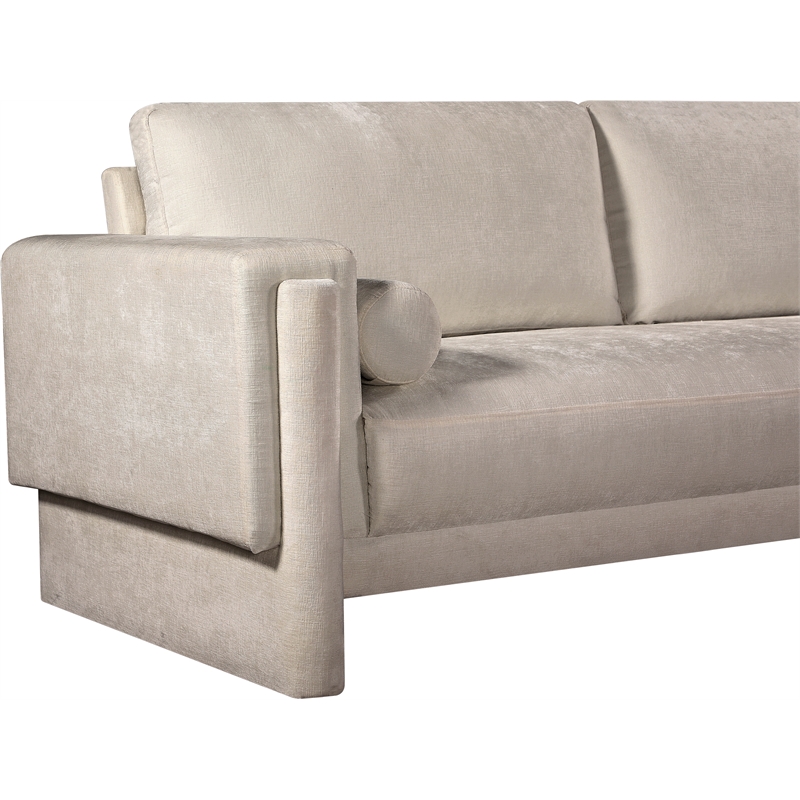 Meridian Furniture Madeline Beige Chenille Fabric Sofa