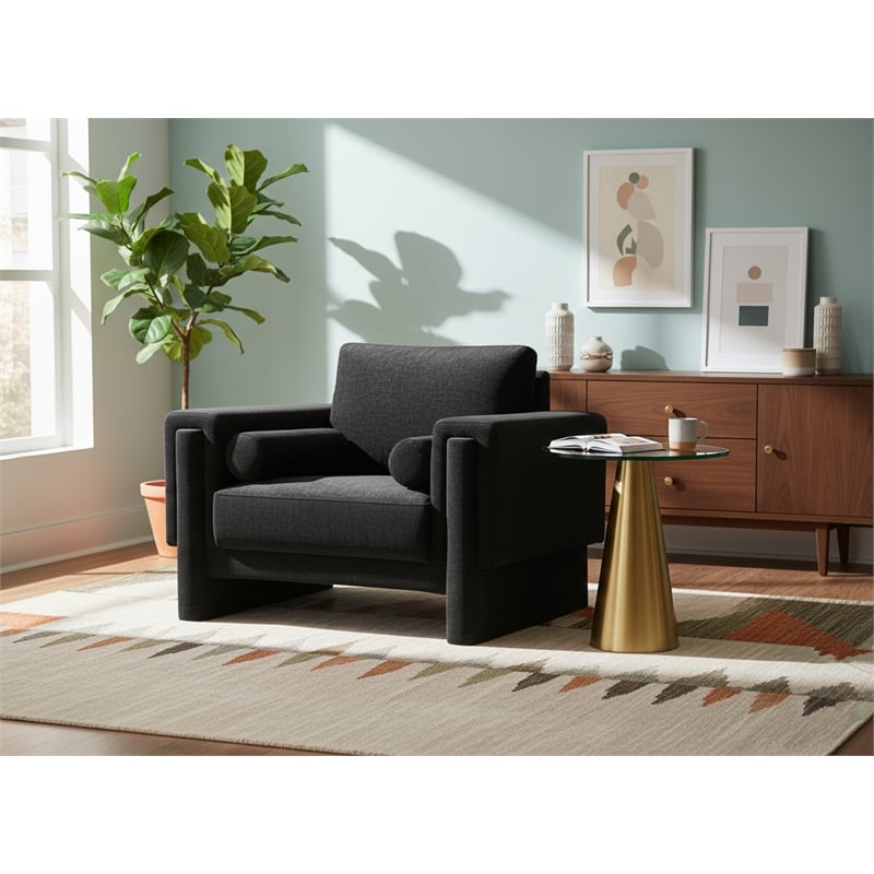 Meridian Furniture Madeline Black Chenille Fabric Chair