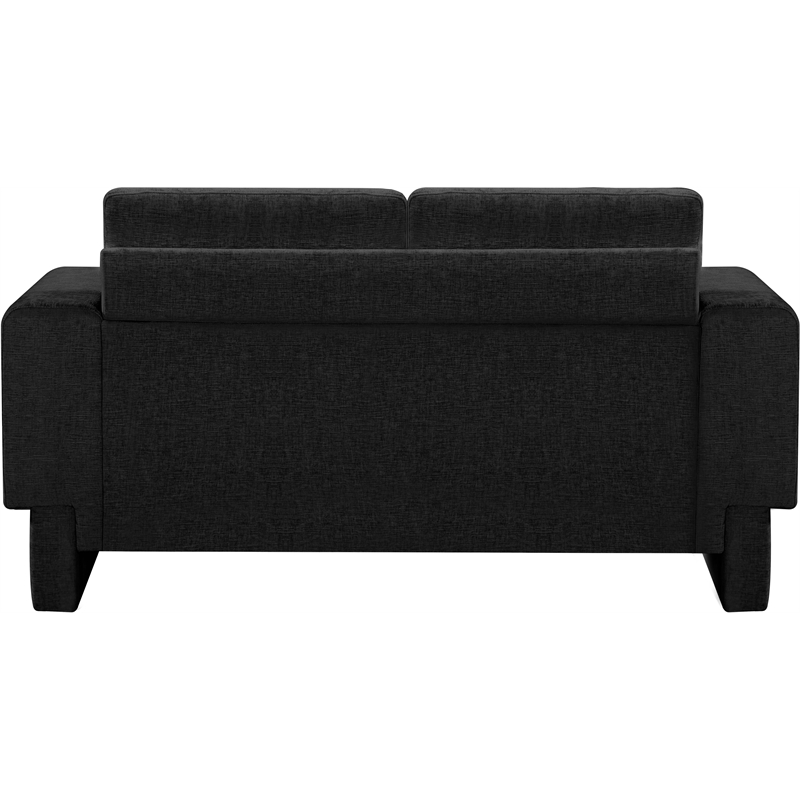 Meridian Furniture Madeline Black Chenille Fabric Loveseat