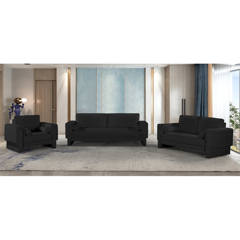 Meridian Furniture Madeline Black Chenille Fabric Sofa