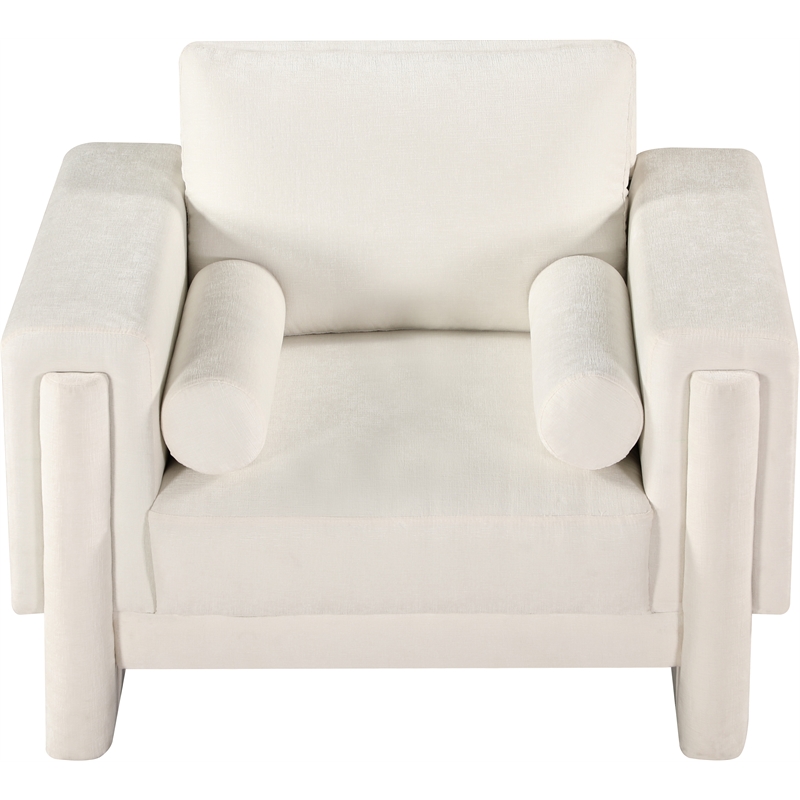 Meridian Furniture Madeline Cream Chenille Fabric Chair