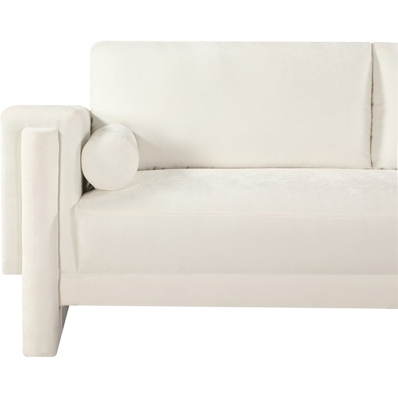 Meridian Furniture Madeline Cream Chenille Fabric Loveseat