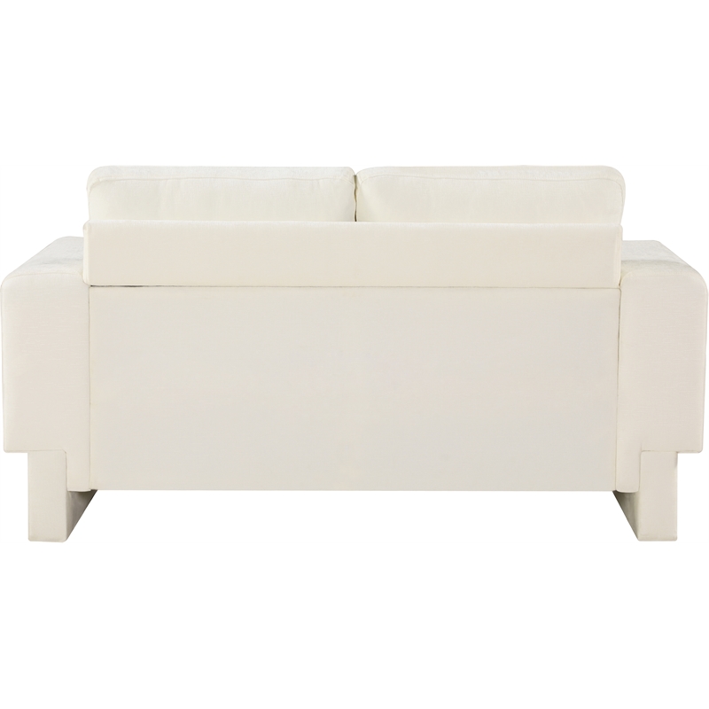 Meridian Furniture Madeline Cream Chenille Fabric Loveseat