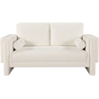 Meridian Furniture Madeline Cream Chenille Fabric Loveseat