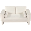 Meridian Furniture Madeline Cream Chenille Fabric Loveseat