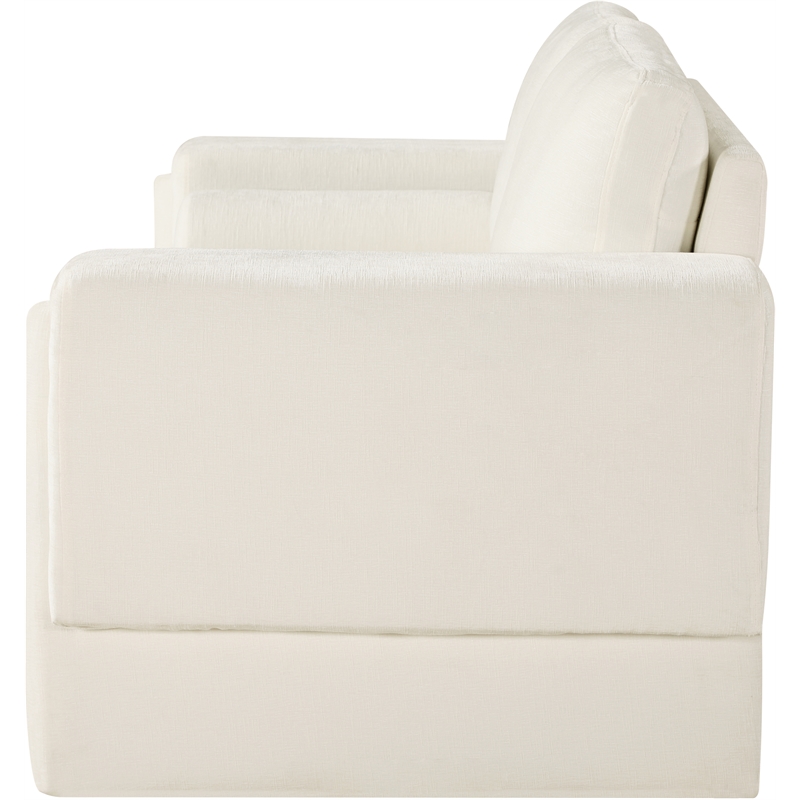 Meridian Furniture Madeline Cream Chenille Fabric Loveseat