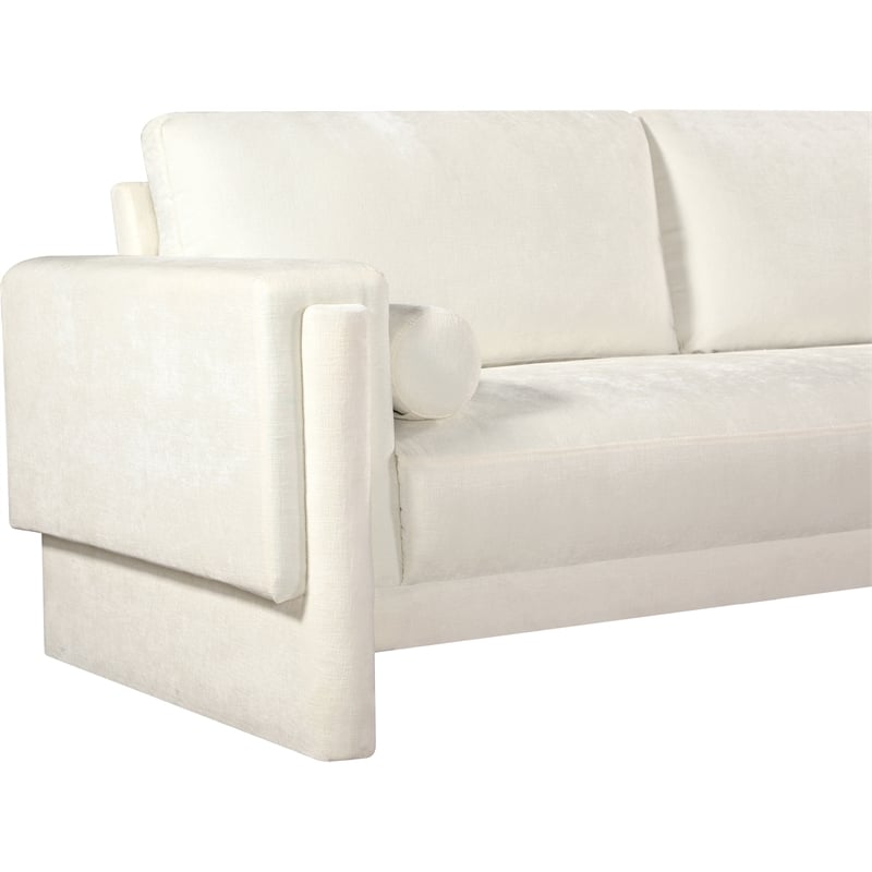 Meridian Furniture Madeline Cream Chenille Fabric Loveseat