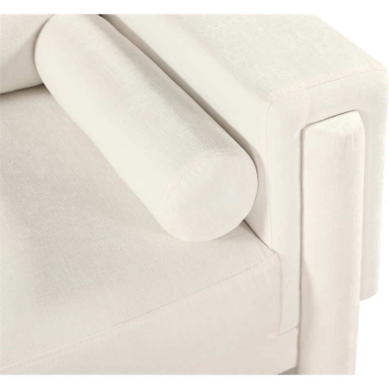 Meridian Furniture Madeline Cream Chenille Fabric Loveseat