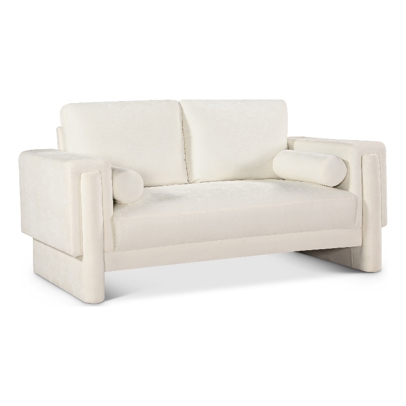 Meridian Furniture Madeline Cream Chenille Fabric Loveseat